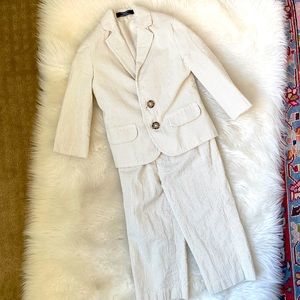 Nautica Khaki striped seersucker suit